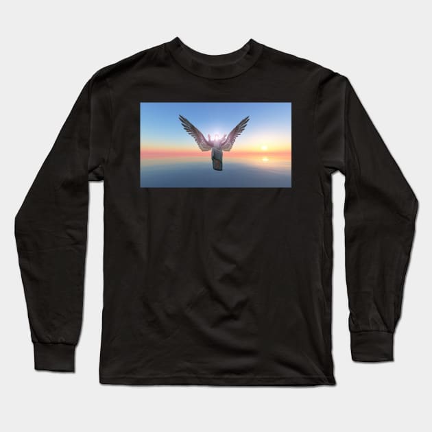 The descent of Archangel Gabriel Long Sleeve T-Shirt by Ryan Rad